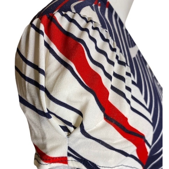 Boston Proper Faux Wrap Dress Red White Blue Size Small - Picture 4 of 9